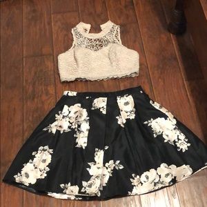 Two piece floral formal dress